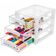 Gaveteiro Plástico 3 Gavetas Ordene 16,5x13x13,5cm Porta Objetos Acessórios Cristal Bel