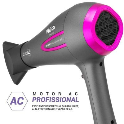 Secador Philco Ions Tourmaline PSA3300 2100w Cinza/Rosa - 220V
