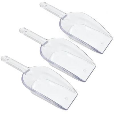Kit 3 Colher Medidora Plástico Pás Dosadoras para Grãos Cereais Ração Cozinha Multiuso Transparente
