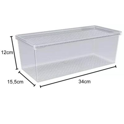Kit Organizador de Geladeira 4,5L e Porta Ovos 12 Unidades Transparente Uz Multiuso
