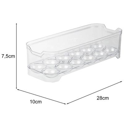 Kit Organizador de Geladeira 4,5L e Porta Ovos 12 Unidades Transparente Uz Multiuso