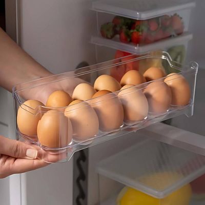 Kit Organizador de Geladeira 4,5L e Porta Ovos 12 Unidades Transparente Uz Multiuso