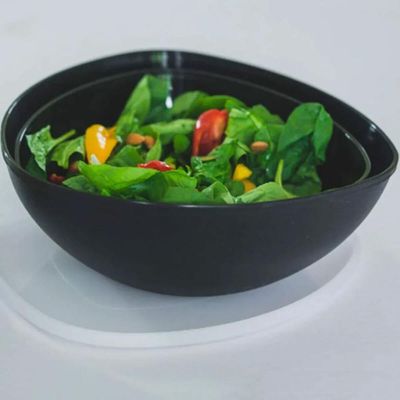 Kit 6 Saladeiras Triangulares Preta Tigelas de Plástico 3,5L
