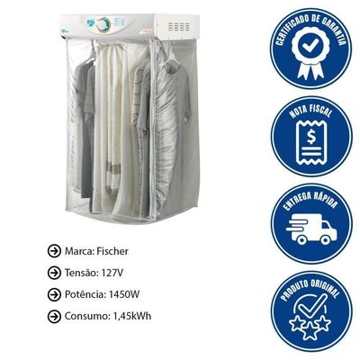 Secadora De Parede Fischer Super Ciclo 8 Kg Com Timer Contínuo Branco - 220V