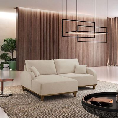 Sofá Albano Linho 185cm Chaise Lado Esquerdo Meu Sofá Online A294 Linho Creme