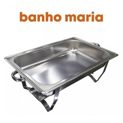 Rechaud Banho Maria Aço Inox 9 L Com Fogareiro Brasinox