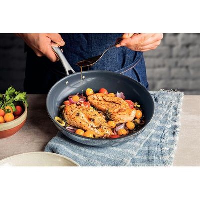 Frigideira Tramontina Grano Em Aço Inox Com Corpo Triplo E Revestimento Interno Cerâmico Grafite 30 Cm
