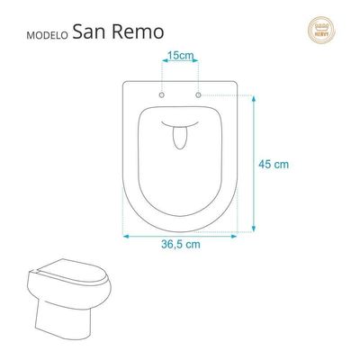 Tampa De Privada Em Mdf San Remo Preto Para Bacia Hervy