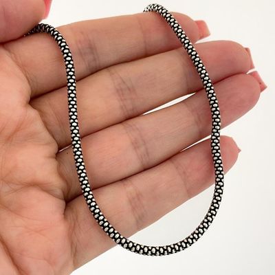 Corrente Pipoca 2,8mm Prata De Bali 925