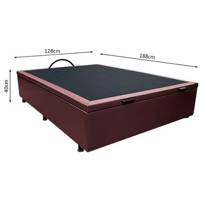 Base Box Baú Para Cama Viúva 128x188cm Liz S05 Sintético Marrom - Mpozenato