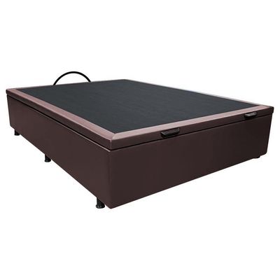 Base Box Baú Para Cama Viúva 128x188cm Liz S05 Sintético Marrom - Mpozenato