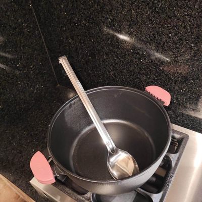 Kit 3 Colheres de Arroz Grandes Aço Inox para Servir Cozinha Restaurante Cabo Longo Brinox