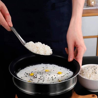 Kit 3 Colheres de Arroz Grandes Aço Inox para Servir Cozinha Restaurante Cabo Longo Brinox