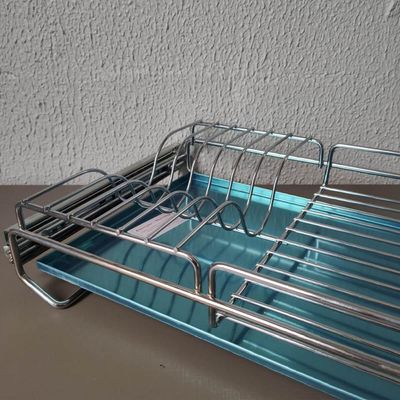 Escorredor de Louça 12 Pratos Corrediça Deslizante 87cm Aramado com Bandeja Inox Cromado