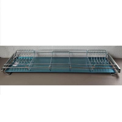 Escorredor de Louça 12 Pratos Corrediça Deslizante 87cm Aramado com Bandeja Inox Cromado