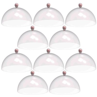 Kit 8 Cúpulas Plásticas 30cm Rosa para Bolo Torta Doces Hotel Confeitaria Bubble Crippa
