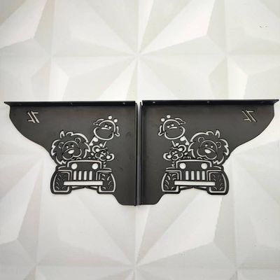 Mão Francesa Decorativa Preta 20cm Menino Safári Aço para Prateleira Zarg