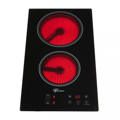 Cooktop Elétrico 2 Bocas Mesa Vitrocerâmica Touch Fischer Preto 220V