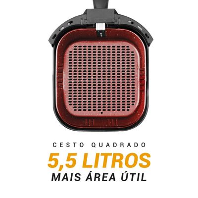 Air Fryer Philco 5,5L Revestimento Redstone 1500W PAF55B 127V