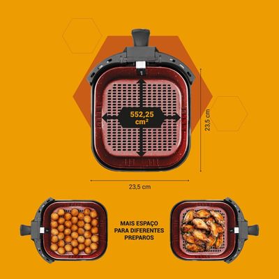 Air Fryer Philco 5,5L Revestimento Redstone 1500W PAF55B 127V