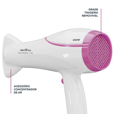 Secador de Cabelos Britânia Bivolt 2100W BELLA BSCE21A Bivolt