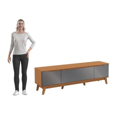 Rack Kappesberg 3 Portas Canela/Chumbo 180cm