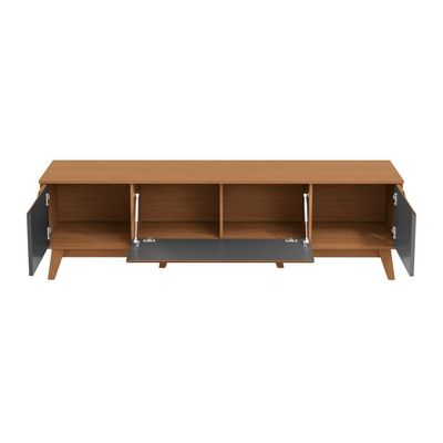 Rack Kappesberg 3 Portas Canela/Chumbo 180cm
