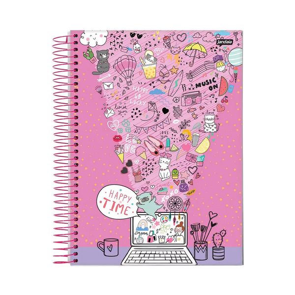 Caderno Universitário Jandaia Espiral Capa Dura It Girl 1 Matéria Capas Diversas - Item Sortido