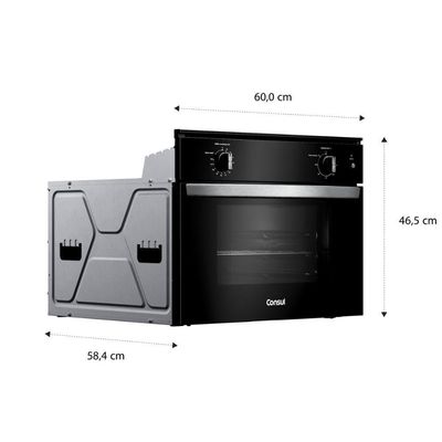 Forno Elétrico Consul Embutir 47 Litros COB47BE Preto 110V
