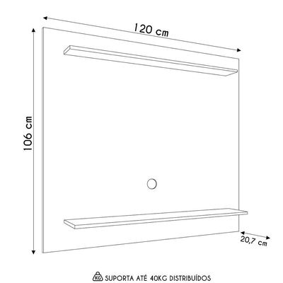 Painel Para Suspenso 50 Pol 120cm 2 Prateleiras Versa M24 Branco - Mpozenato