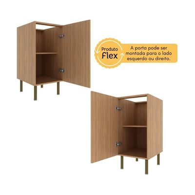 Balcão De Cozinha Com 1 Porta 40cm Multimóveis Cr20422 Freijó