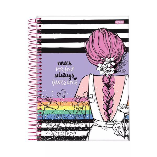 Caderno Universitário Jandaia Espiral Capa Dura It Girl 15 Matérias - Item Sortido