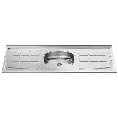 Balcão Gabinete áustria Com Pia Inox 160cm 4 Portas Branco-preto - Lumil Móveis
