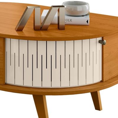 Mesa De Centro Para Sala 90cm Indy Z10 Off-cinamomo - Mpozenato