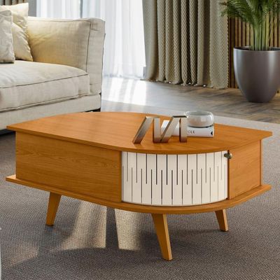 Mesa De Centro Para Sala 90cm Indy Z10 Off-cinamomo - Mpozenato