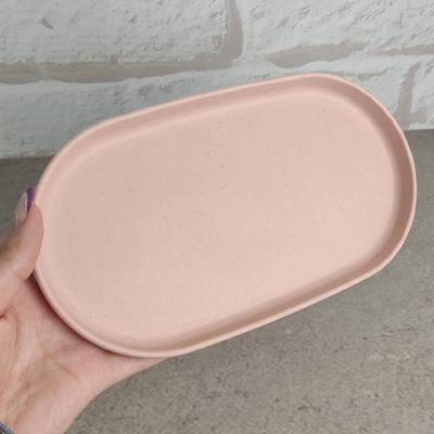 Travessa Bandeja 24cm Prato Servir Petiscos Oval Bambu Plástico Sushi Lines Lyor