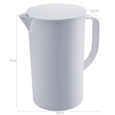 Jarra De Suco 2 Litros Com Tampa Coza Casual Água Chá Bebida Branco