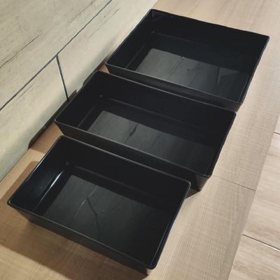 Travessa Retangular 2,2l Preta Servir a Mesa Salada Sobremesa Risoto Petisco Coza