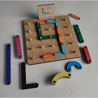 Jogo de Montar Números Letras Formas Educativo MDF 35 peças Zanline