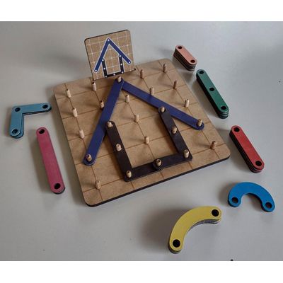 Jogo de Montar Números Letras Formas Educativo MDF 35 peças Zanline