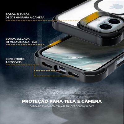 Capa Para Iphone 16 Pro - Magsafe Airbag Preta - Gshield