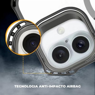 Capa Para Iphone 16 Pro - Magsafe Airbag Preta - Gshield