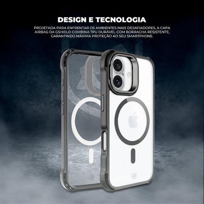 Capa Para Iphone 16 Pro - Magsafe Airbag Preta - Gshield