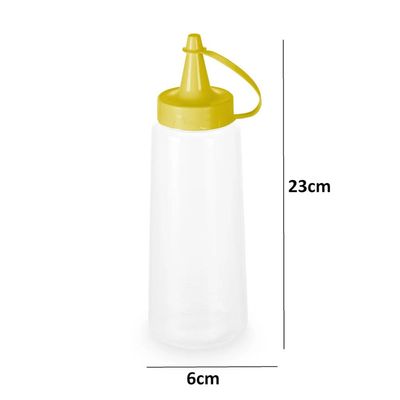 Bisnaga Plástica Grande 400ml para Molhos Mostarda Plasvale Bar Lanchonete Restaurante