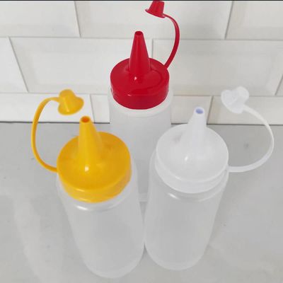 Bisnaga para Molhos 400ml Plástica Ketchup Mostarda Maionese Tampa Vermelha Plasvale