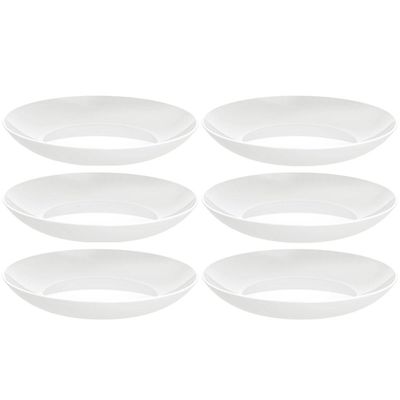 Conjunto 6 Pratos Fundos Porcelana Branca 22cm Sophia Sopas Tramontina