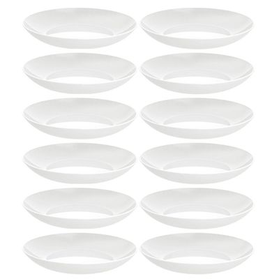 Kit 12 Pratos Fundos Tramontina de Porcelana Brancos 22cm Sophia Sopas Caldos Restaurantes
