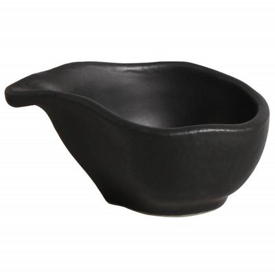 Molheira Cerâmica 40ml Orgânico Preto Matte 8x6cm Porto Brasil Molho Shoyu Caldas