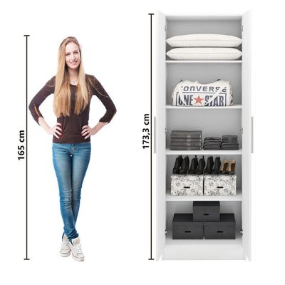 Guarda Roupas Multiuso Solteiro Organizador 4 Prateleiras Belém Notável Branco