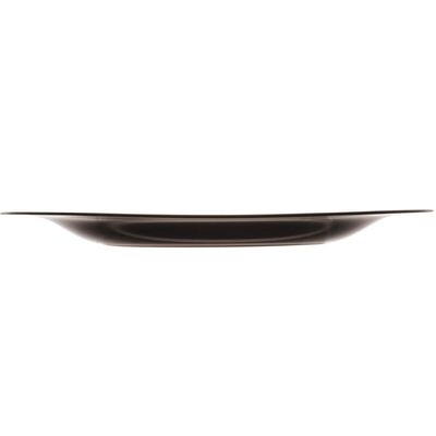 Prato Raso de Vidro Opalino 27cm Carine Black Lyor Quadrado Brilhante para Servir Mesa Posta